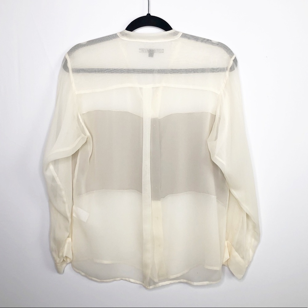 Naven Sheer Button Down Color Block Silk Blouse - image 7